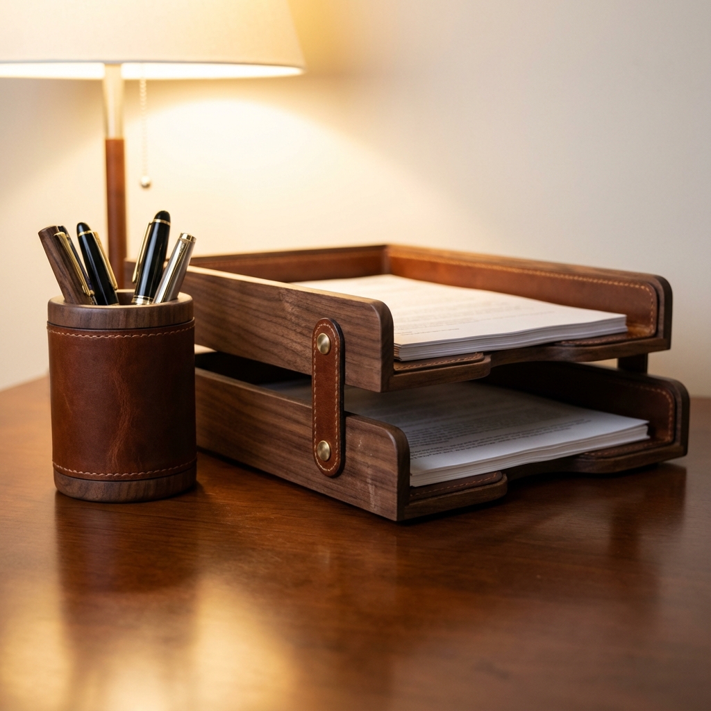 Ahşap ve Deri Masaüstü Ürünler: Lüks ve Doğallığın Kusursuz Uyumu