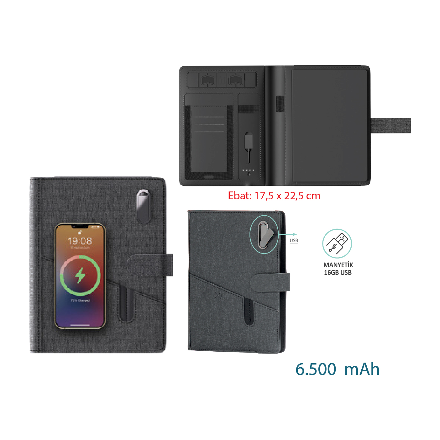 Promosyon Powerbank Organizer / 6.500 Mah Pb-350