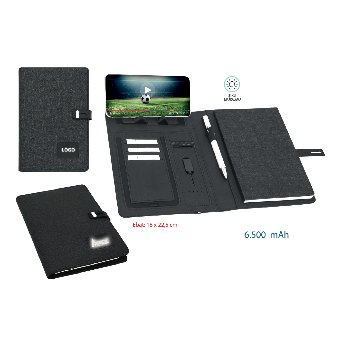 Promosyon Powerbank Organizer / 6.500 Mah Pb-360