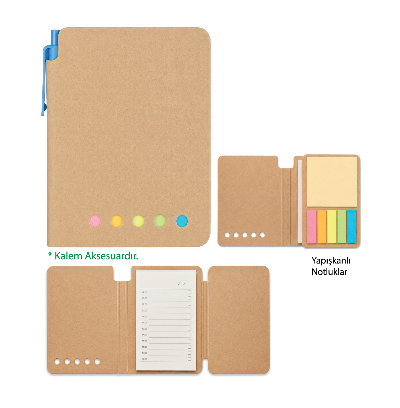 Promosyon Renkli Yapışkanlı Notluk ( 10,7 x 14 cm ) GD-200